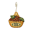 Earth & State — Local inspiration custom wood ornament OC2775, photographic gold spiral hook