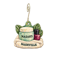 Nash Nails Mrg — Store identity custom wood ornament OC2779, photographic gold spiral hook