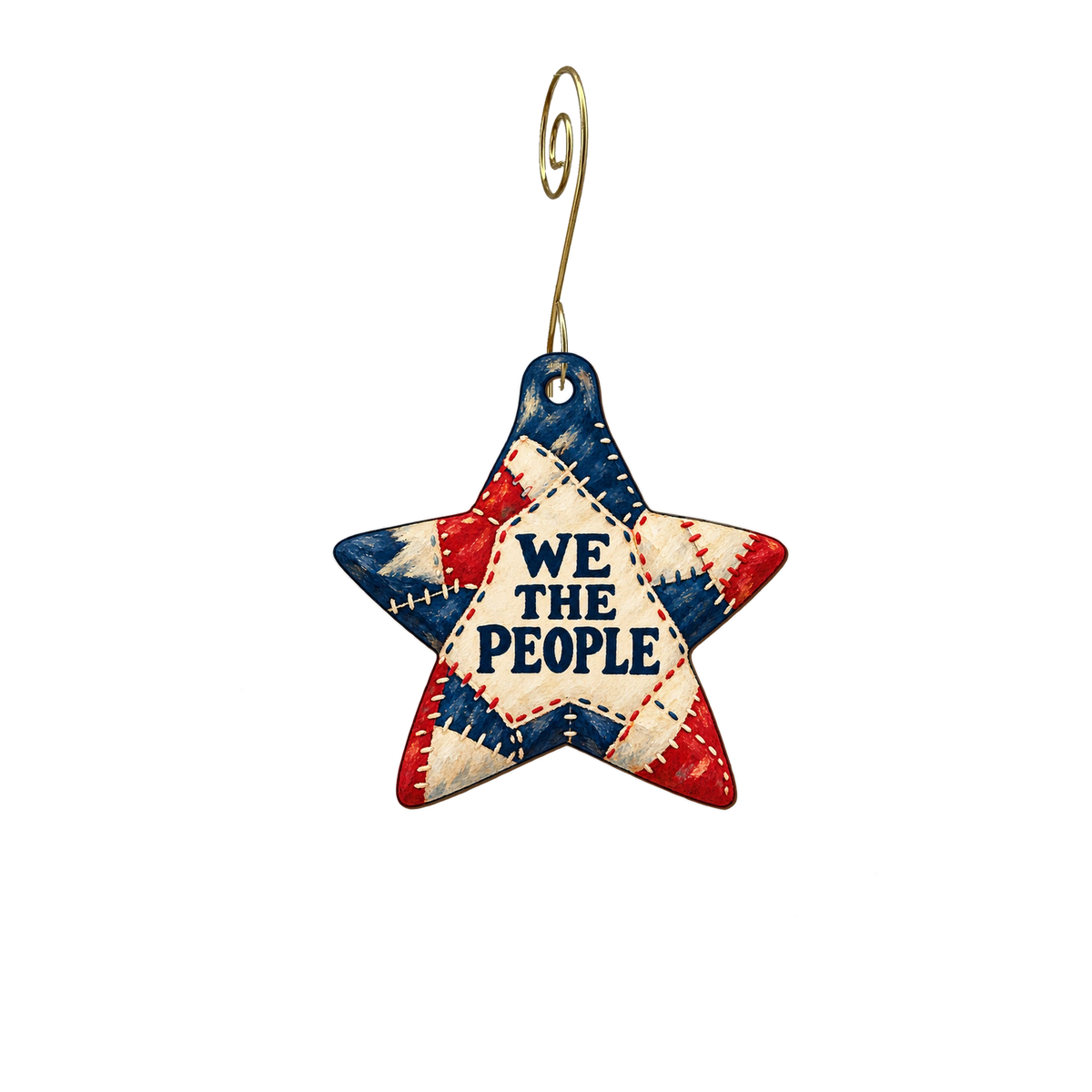 We The People Trump Store & More — Store identity custom wood ornament OC2782, photographic gold spiral hook
