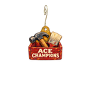 Ace Hardware of Champions — Store identity custom wood ornament OC2788, photographic gold spiral hook