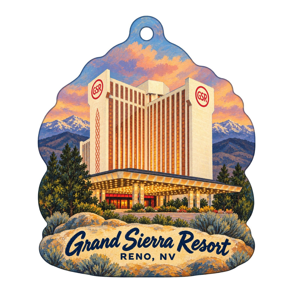 Grand Sierra Resort Logo custom wood ornament OC278 on white