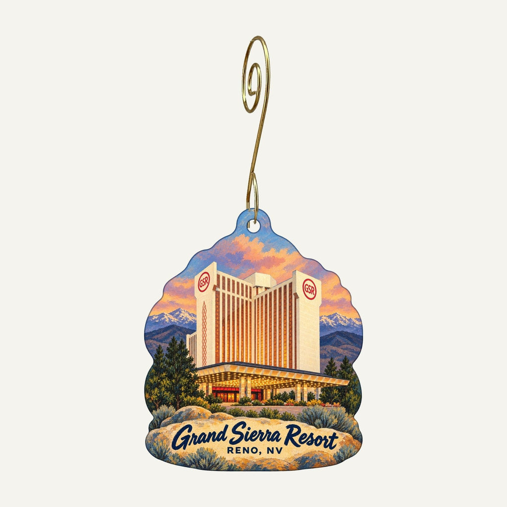 Grand Sierra Resort Logo custom wood ornament OC278 hanging on hook