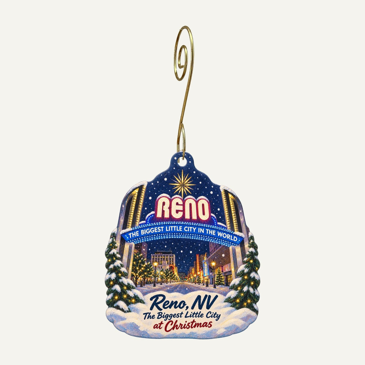 Grand Sierra Resort Christmas custom wood ornament OC279 hanging on hook