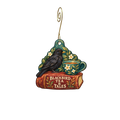 the bohemian peddler — Store identity custom wood ornament OC2800, photographic gold spiral hook