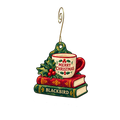 the bohemian peddler — Christmas custom wood ornament OC2801, photographic gold spiral hook