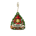History Center Museum Store — Christmas custom wood ornament OC2804, photographic gold spiral hook
