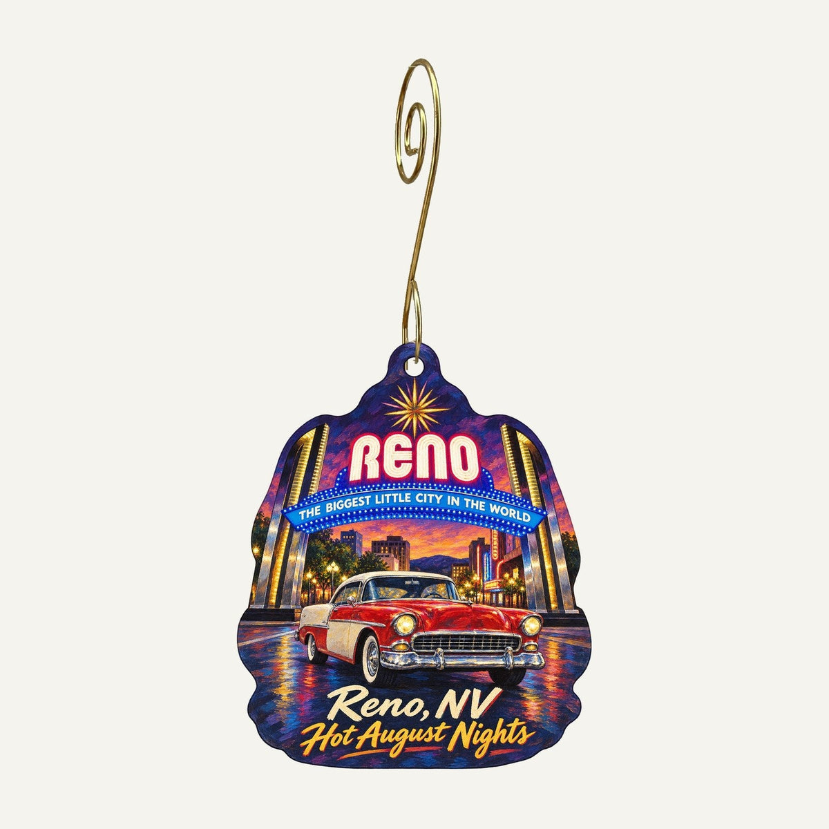 Grand Sierra Resort Town Icon custom wood ornament OC280 hanging on hook