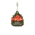 Red Fish Gallery — Christmas custom wood ornament OC2810, photographic gold spiral hook