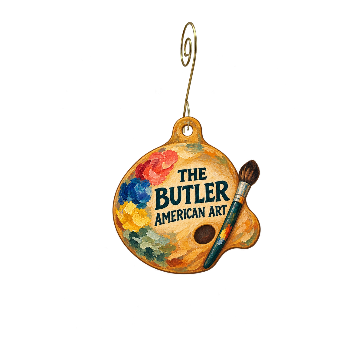 The Butler Institute of American Art — Store identity custom wood ornament OC2812, photographic gold spiral hook