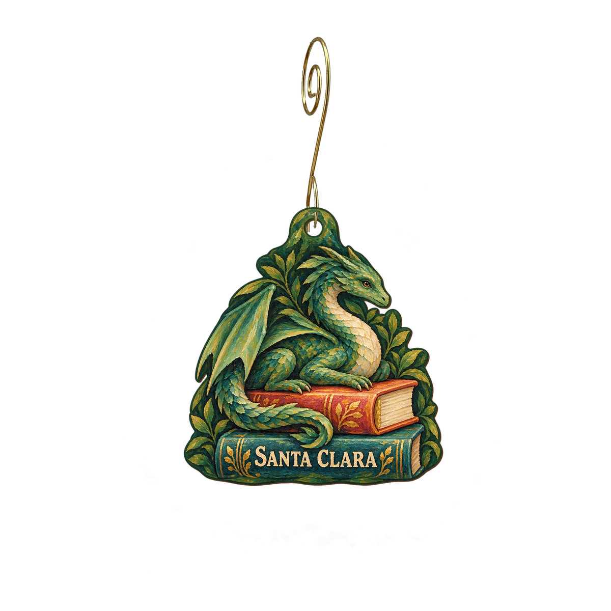 Illusive Comics & Games — Local inspiration custom wood ornament OC2817, photographic gold spiral hook