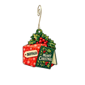 Buffalo Design & Printing — Christmas custom wood ornament OC2828, photographic gold spiral hook
