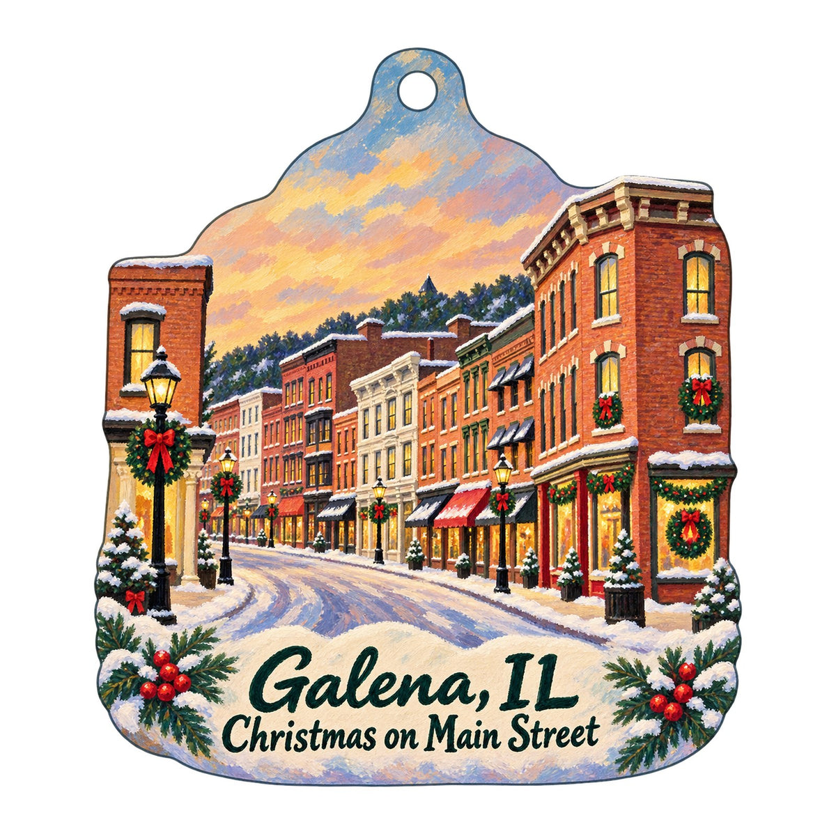 Beyond the Horizon Christmas custom wood ornament OC282 on white