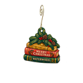 Waterwheel Gifts and Books — Christmas custom wood ornament OC2831, photographic gold spiral hook