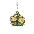 Dragonfly — Store identity custom wood ornament OC2833, photographic gold spiral hook