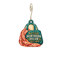 Northern Decor — Store identity custom wood ornament OC2836, photographic gold spiral hook