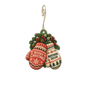 Northern Decor — Christmas custom wood ornament OC2837, photographic gold spiral hook