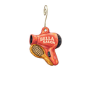 Bella Salon — Store identity custom wood ornament OC2839, photographic gold spiral hook