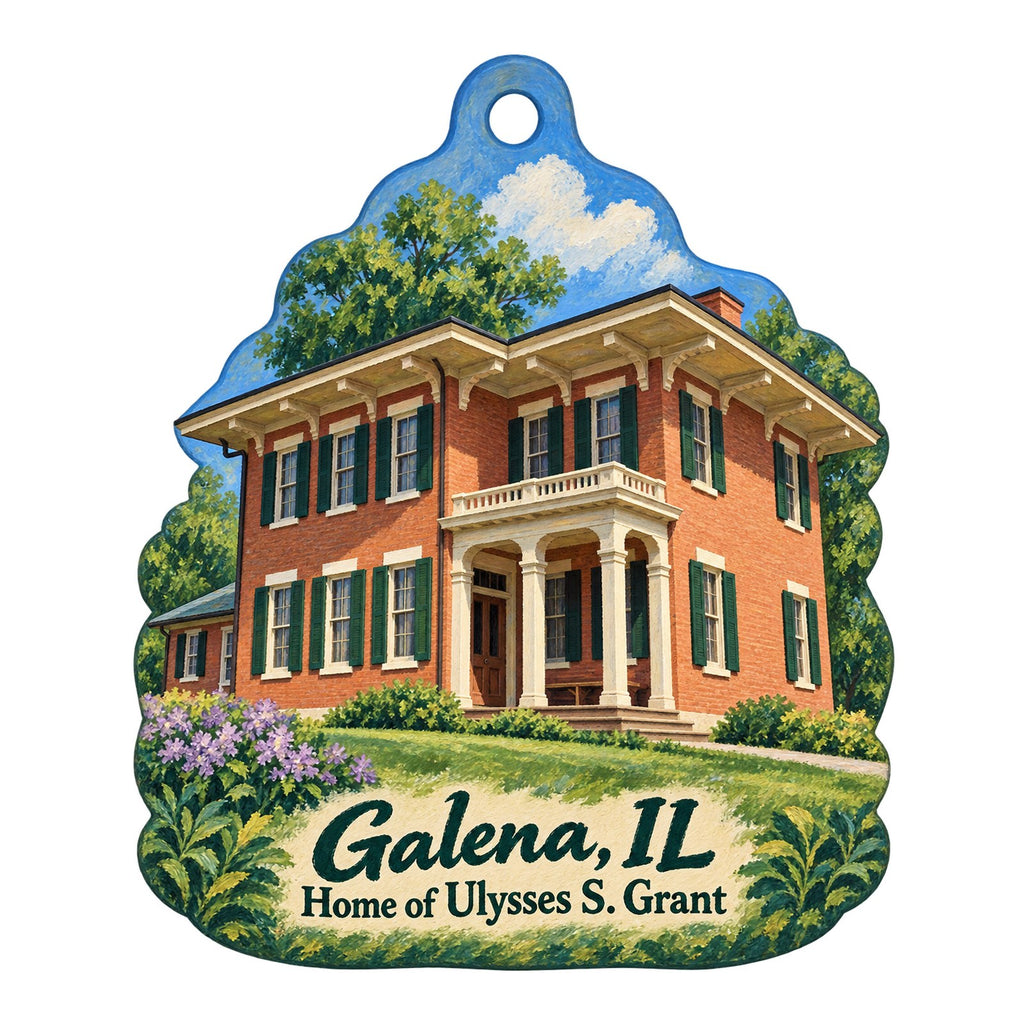 Beyond the Horizon Town Icon custom wood ornament OC283 on white