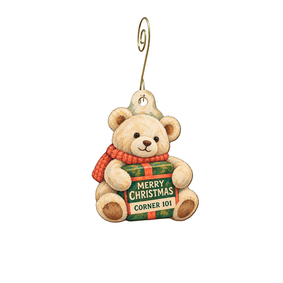 Spartanburg Regional Healthcare System/Corner 101 Gift Shop — Christmas custom wood ornament OC2846, photographic gold spiral hook