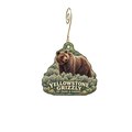 Yellowstone Grizzly RV Park and Cabins — Store identity custom wood ornament OC2854, photographic gold spiral hook