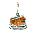 Yellowstone Grizzly RV Park and Cabins — Christmas custom wood ornament OC2855, photographic gold spiral hook
