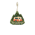 Yellowstone Grizzly RV Park and Cabins — Local inspiration custom wood ornament OC2856, photographic gold spiral hook