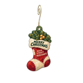Main Street Merchants — Christmas custom wood ornament OC2858, photographic gold spiral hook