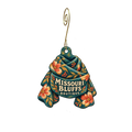 Missouri Bluffs Boutique — Store identity custom wood ornament OC2869, photographic gold spiral hook