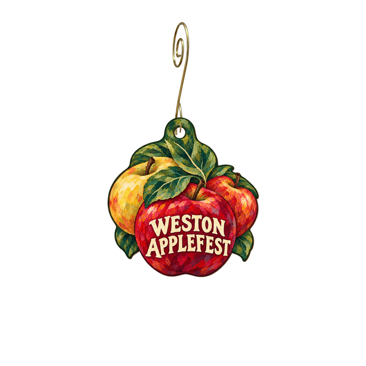 Missouri Bluffs Boutique — Local inspiration custom wood ornament OC2871, photographic gold spiral hook