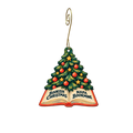 Napa Bookmine — Christmas custom wood ornament OC2873, photographic gold spiral hook