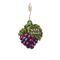 Napa Bookmine — Local inspiration custom wood ornament OC2874, photographic gold spiral hook