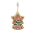 Lucky's Market — Christmas custom wood ornament OC2876, photographic gold spiral hook