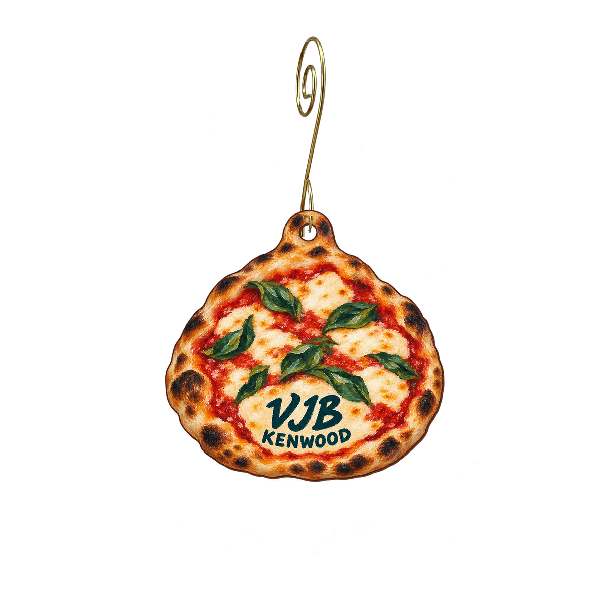 VJB Vineyard & Cellars — Local inspiration custom wood ornament OC2880, photographic gold spiral hook