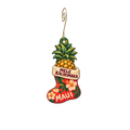 Maui Pineapple Store — Christmas custom wood ornament OC2882, photographic gold spiral hook