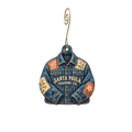 Santa Paula Trading Co. — Store identity custom wood ornament OC2887, photographic gold spiral hook