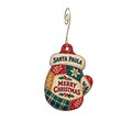Santa Paula Trading Co. — Christmas custom wood ornament OC2888, photographic gold spiral hook