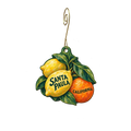 Santa Paula Trading Co. — Local inspiration custom wood ornament OC2889, photographic gold spiral hook