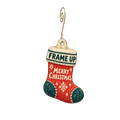 Frame Up — Christmas custom wood ornament OC2891, photographic gold spiral hook
