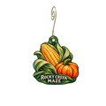 Rocky Creek Maze — Store identity custom wood ornament OC2893, photographic gold spiral hook