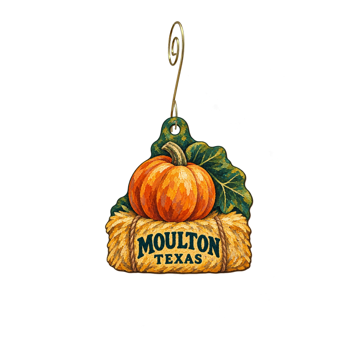 Rocky Creek Maze — Local inspiration custom wood ornament OC2895, photographic gold spiral hook