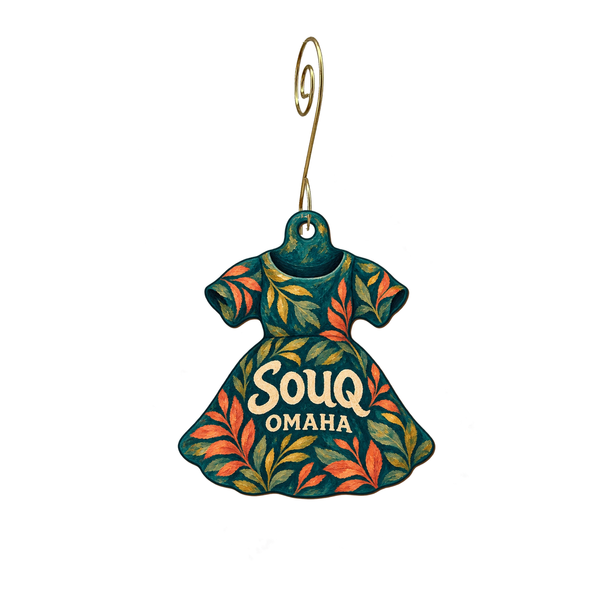 Souq Limited Boutique — Store identity custom wood ornament OC2896, photographic gold spiral hook