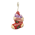 Artifacts — Christmas custom wood ornament OC2900, photographic gold spiral hook