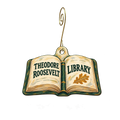 Theodore Roosevelt Presidential Library Foundation — Store identity custom wood ornament OC2908, photographic gold spiral hook