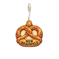 German American Society — Local inspiration custom wood ornament OC2916, photographic gold spiral hook