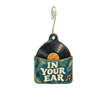 In Your Ear Music Emporium — Store identity custom wood ornament OC2917, photographic gold spiral hook