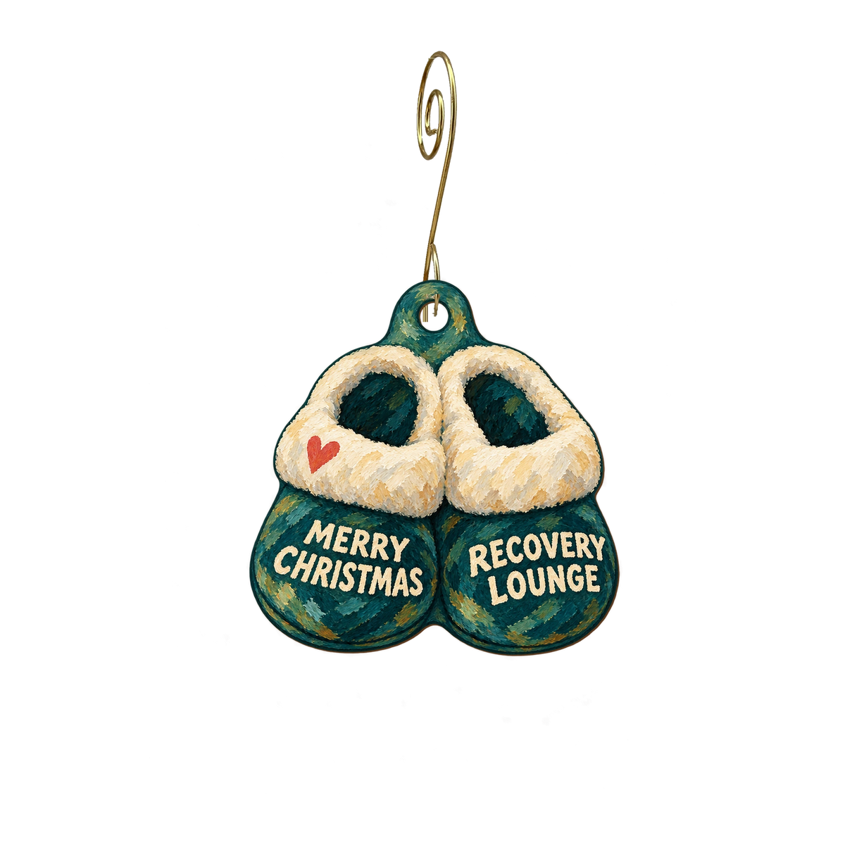 Recovery Lounge & Spa — Christmas custom wood ornament OC2921, photographic gold spiral hook