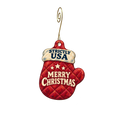 Strictly USA — Christmas custom wood ornament OC2924, photographic gold spiral hook