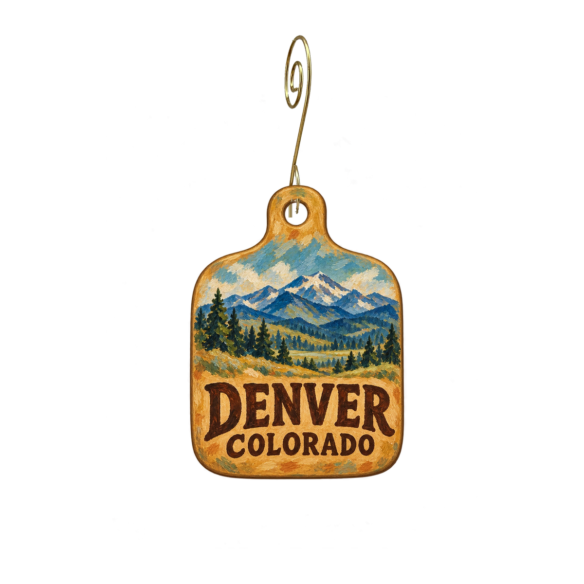 Strictly USA — Local inspiration custom wood ornament OC2925, photographic gold spiral hook