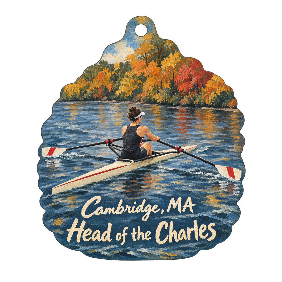 Cambridge Naturals Town Icon custom wood ornament OC292 on white