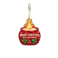 WillowCreek Gifts — Christmas custom wood ornament OC2930, photographic gold spiral hook